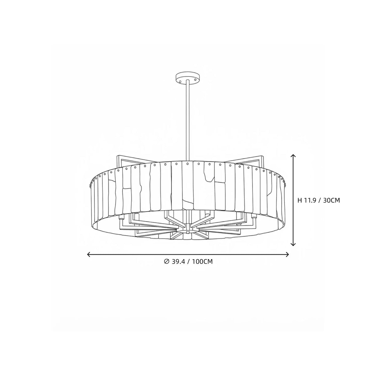 Modern Drum Chandelier in alabaster for Dining Room by AUVIELIGHT