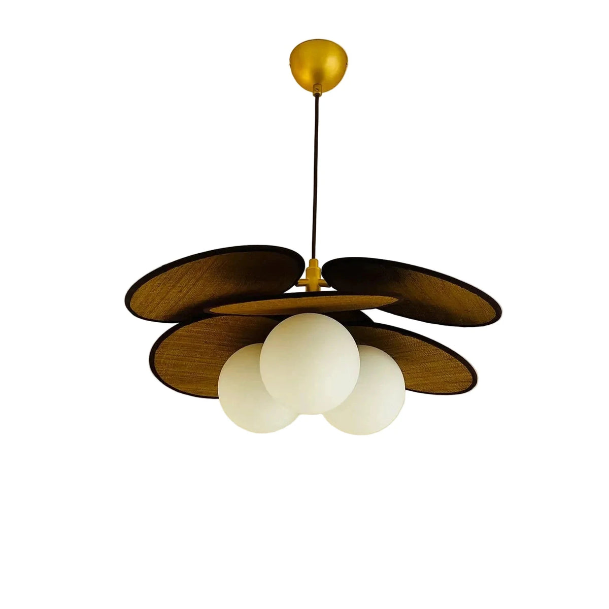 Modern Farmhouse Curved Rattan Flower Pendant Lighting by AUVIELIGHT