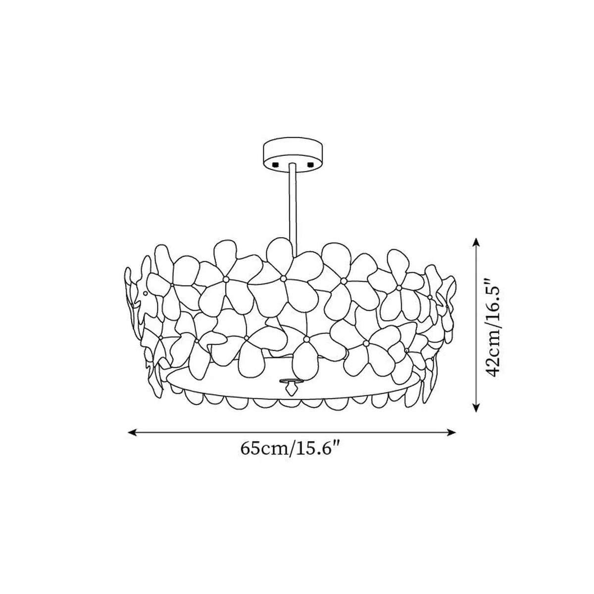 Modern Flower Semi-Flush Mount in frosted glass for Low Ceilings by AUVIELIGHT