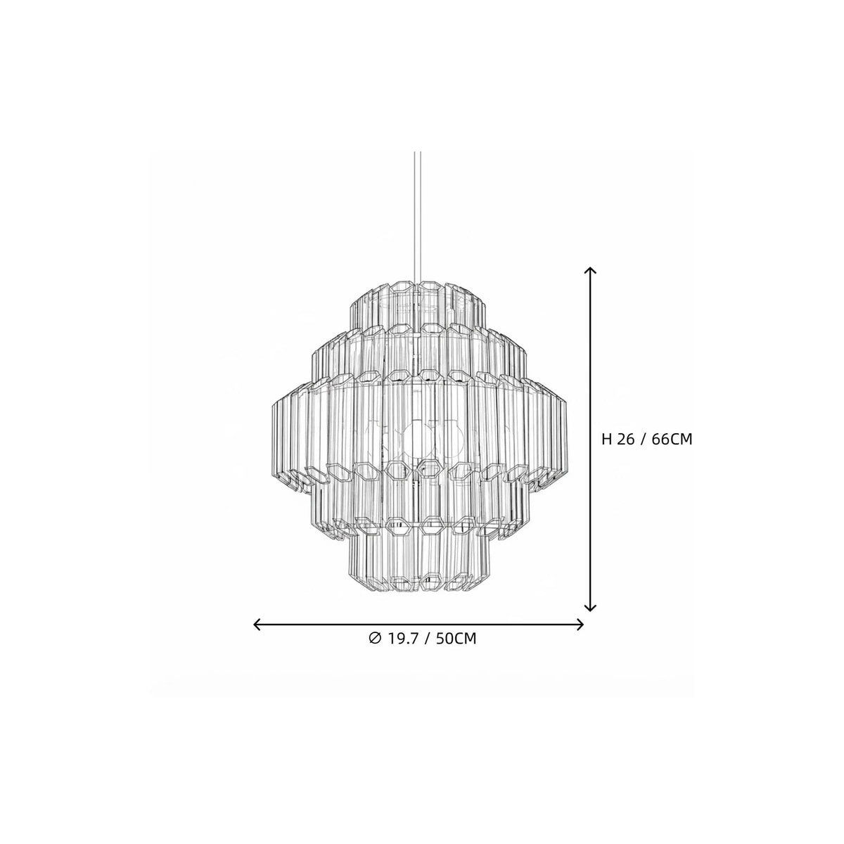 Modern Fluted Tiered Chandelier in clear crystal glass for Dining Room by AUVIELIGHT