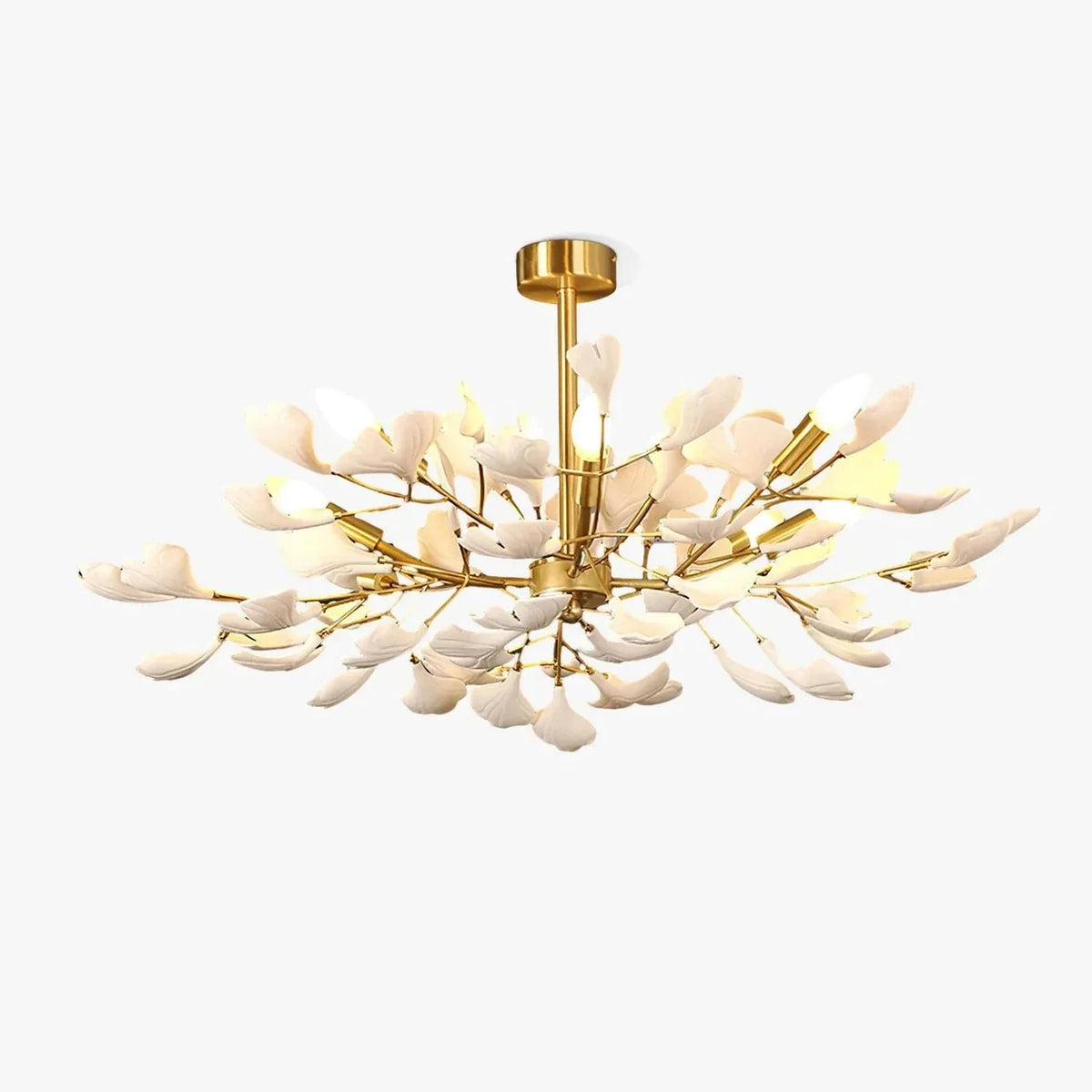 Modern Ginkgo Leaf Chandelier in ceramic for Dining Room by AUVIELIGHT