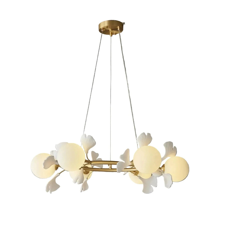 Modern Ginkgo Leaf Chandelier in frosted for Dining Room by AUVIELIGHT