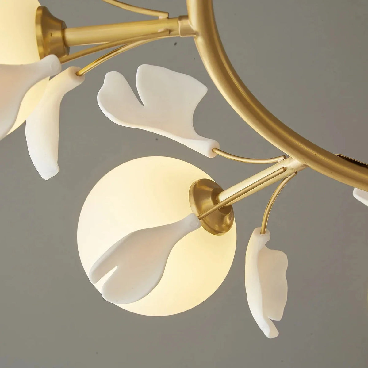 Modern Ginkgo Leaf Chandelier in frosted for Dining Room by AUVIELIGHT