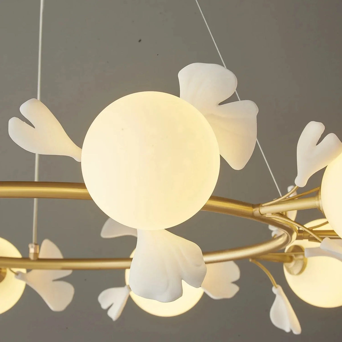 Modern Ginkgo Leaf Chandelier in frosted for Dining Room by AUVIELIGHT