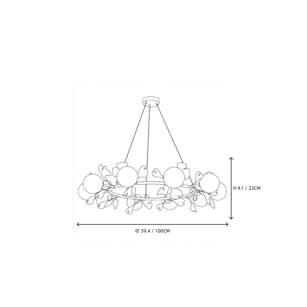 Modern Ginkgo Leaf Chandelier in frosted for Dining Room by AUVIELIGHT
