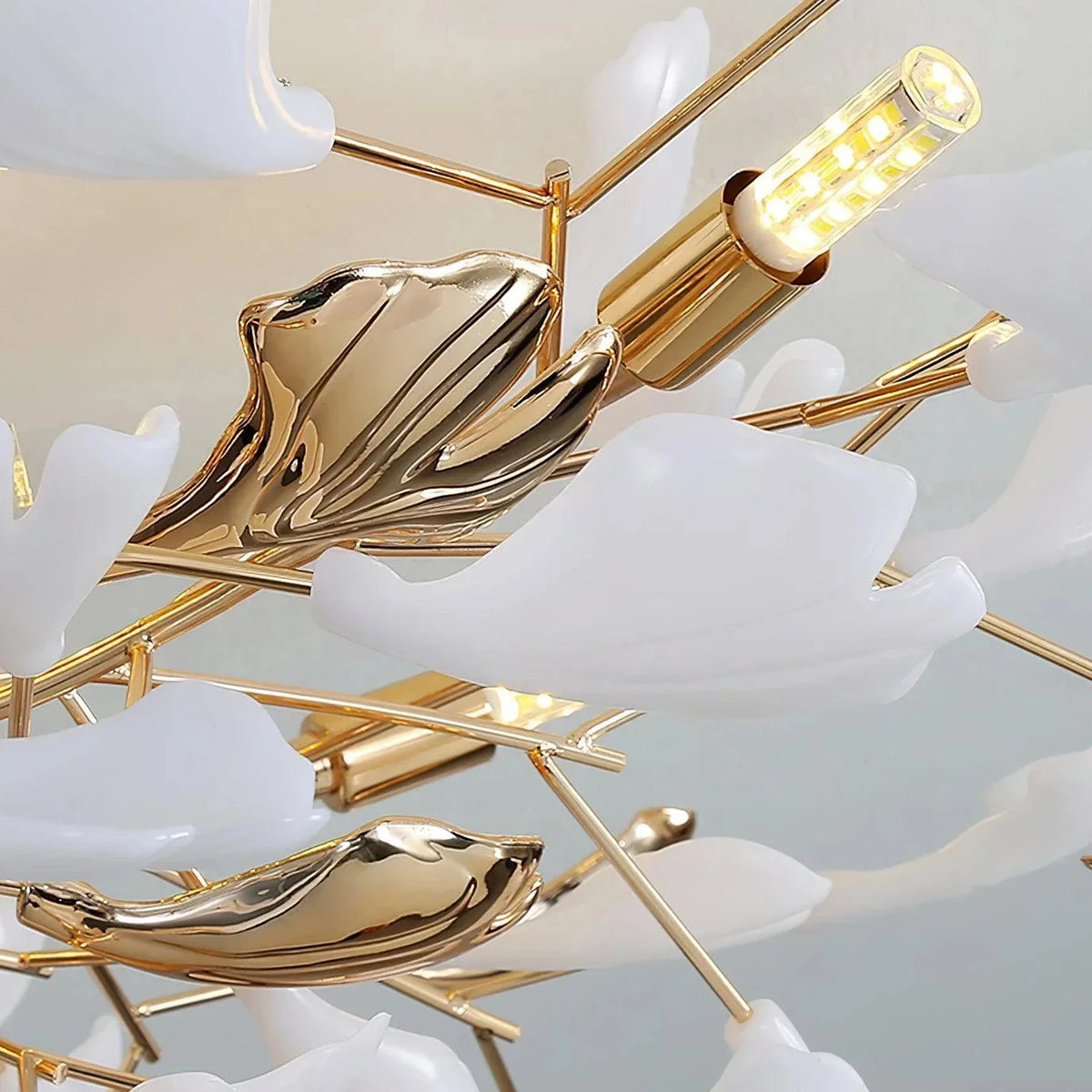 Modern Ginkgo Leaf Flush Mount for Low Ceilings by AUVIELIGHT