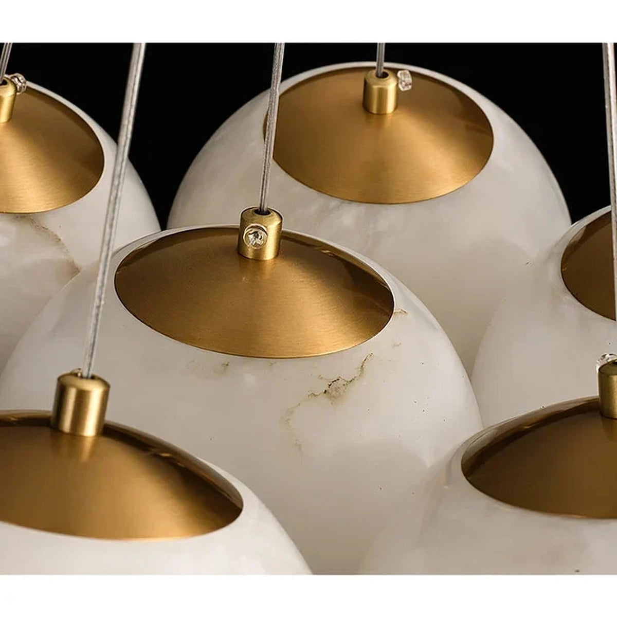 Modern Globe Cluster Chandelier in alabaster for Dining Room by AUVIELIGHT