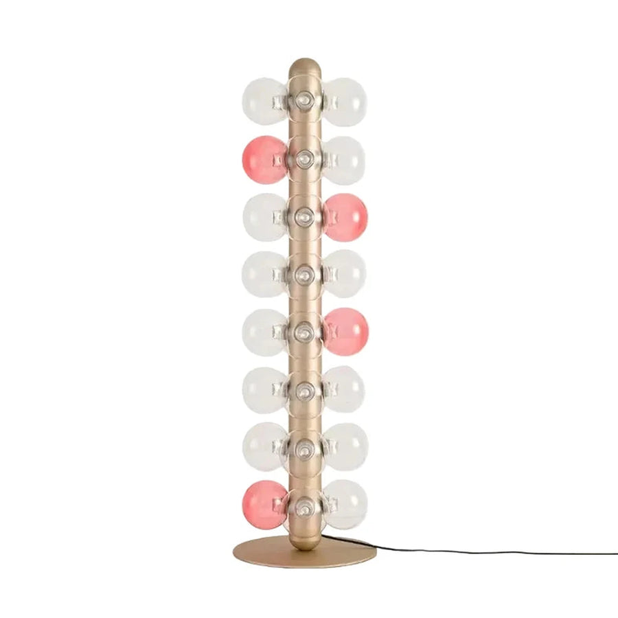 Modern Globe Column Floor Lamp for Living Room light fixture by AUVIELIGHT, W 35cm x H 120cm / W 13.7" x  H 47.2" / Pink & Clear / AU Plug and 3