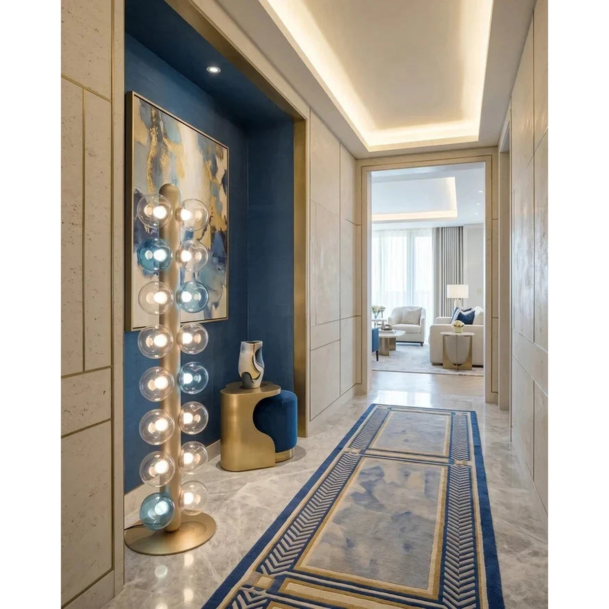 Modern Globe Column Floor Lamp for Living Room light fixture by AUVIELIGHT