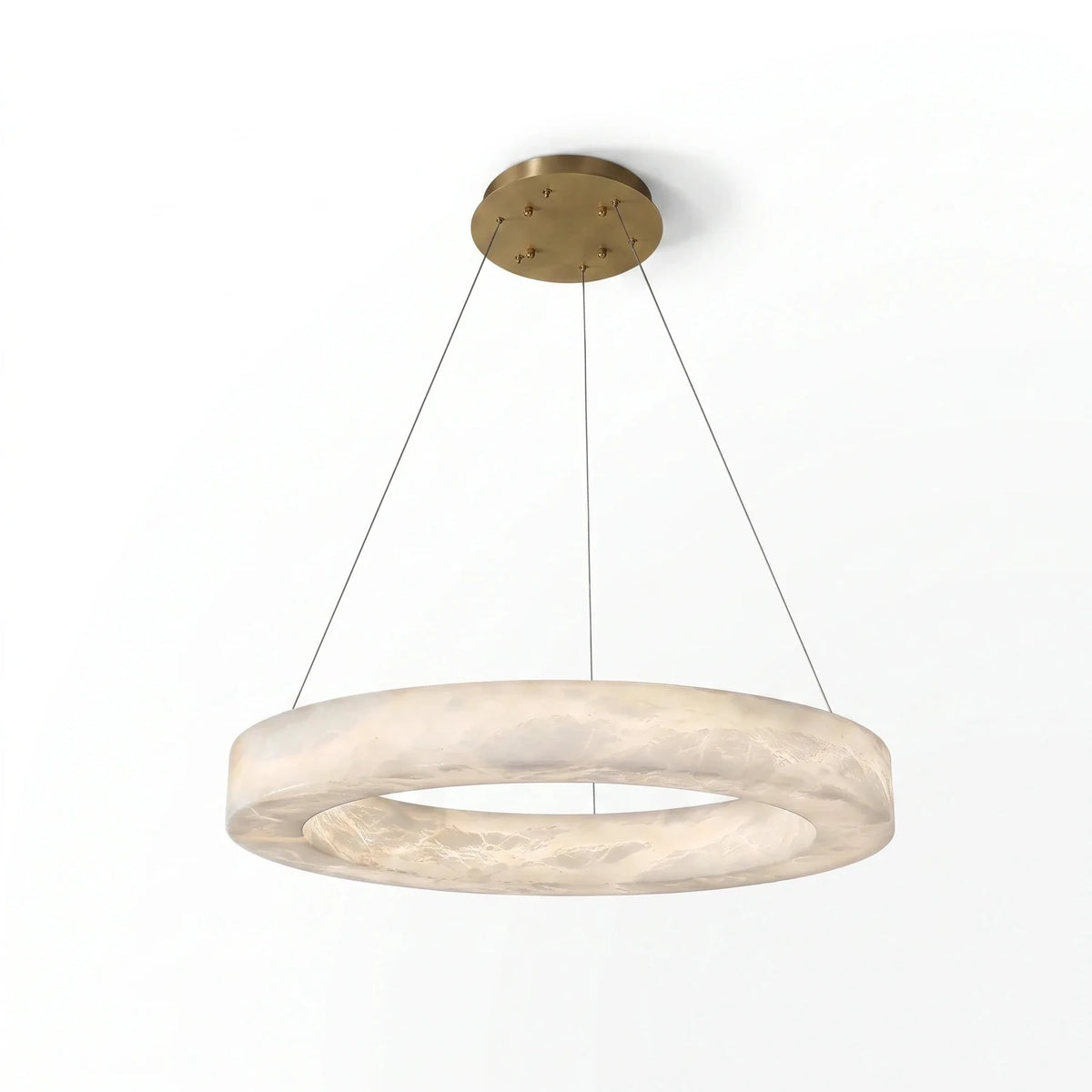 Modern Halo Ring Chandelier in alabaster for Dining Room light fixture by AUVIELIGHT
