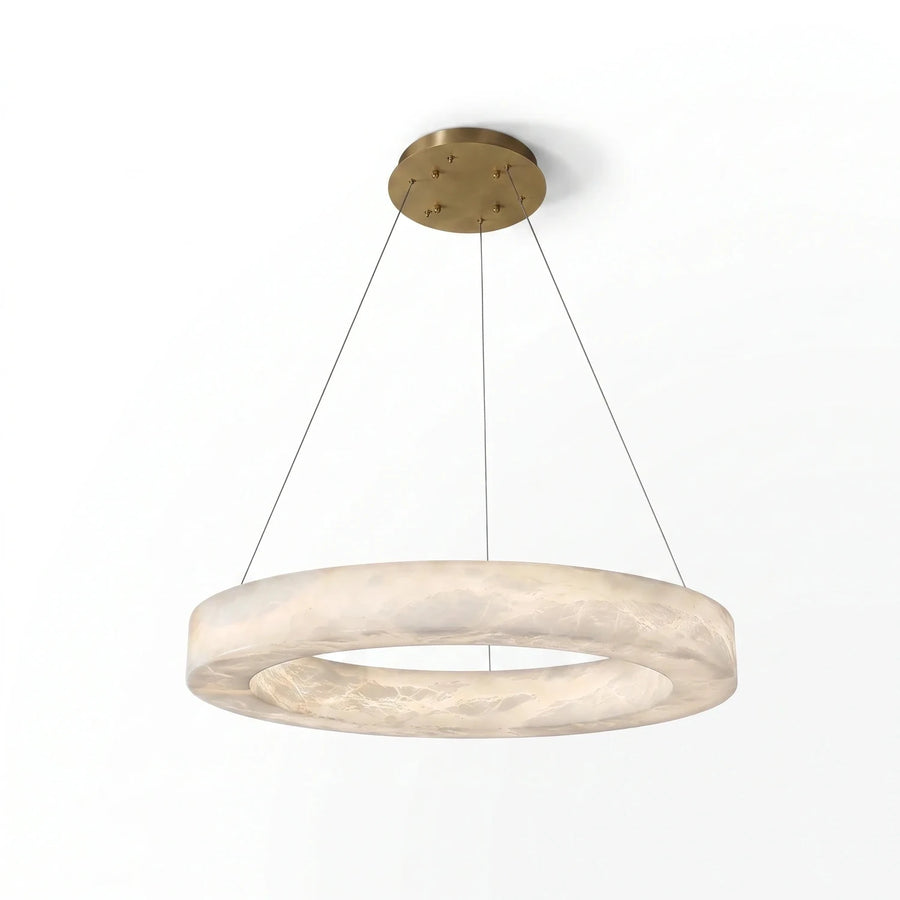 Modern Halo Ring Chandelier in alabaster for Dining Room light fixture by AUVIELIGHT