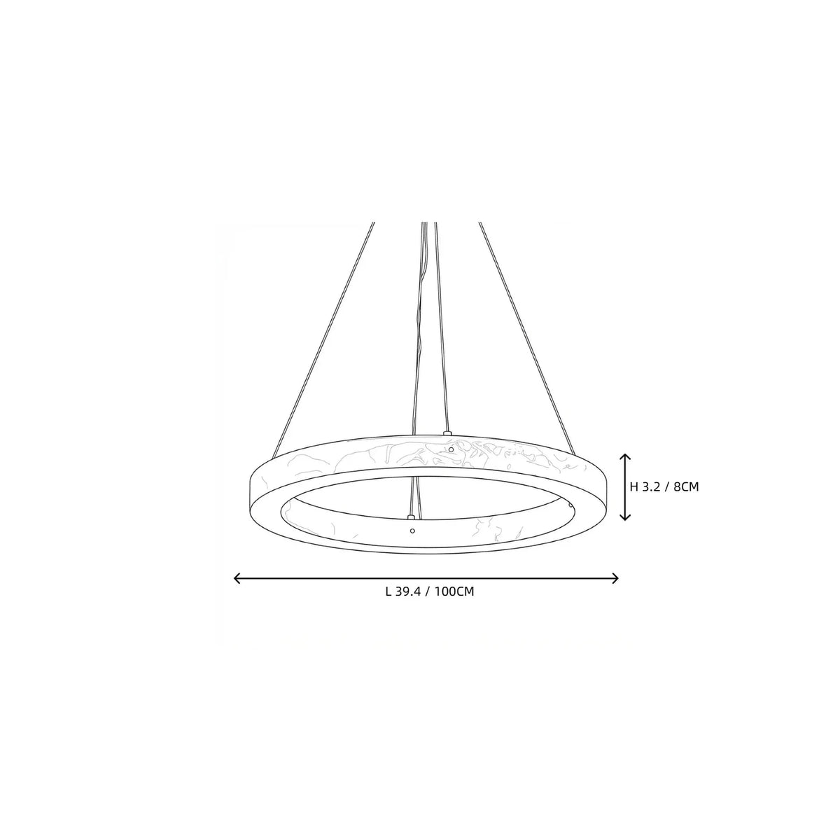 Modern Halo Ring Chandelier in alabaster for Dining Room light fixture by AUVIELIGHT