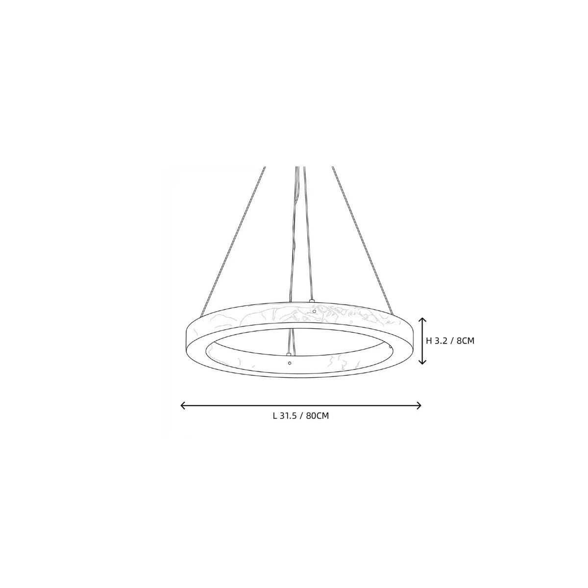 Modern Halo Ring Chandelier in alabaster for Dining Room light fixture by AUVIELIGHT