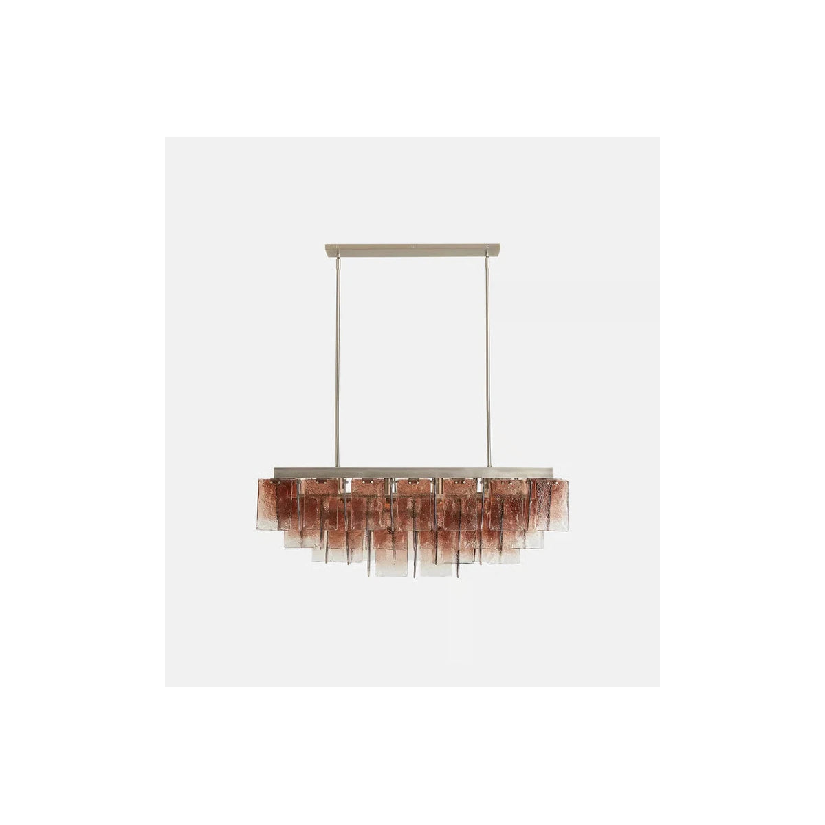 Modern Linear Amber Murano Style Tiered Ice Glass Chandelier light fixture by AUVIELIGHT