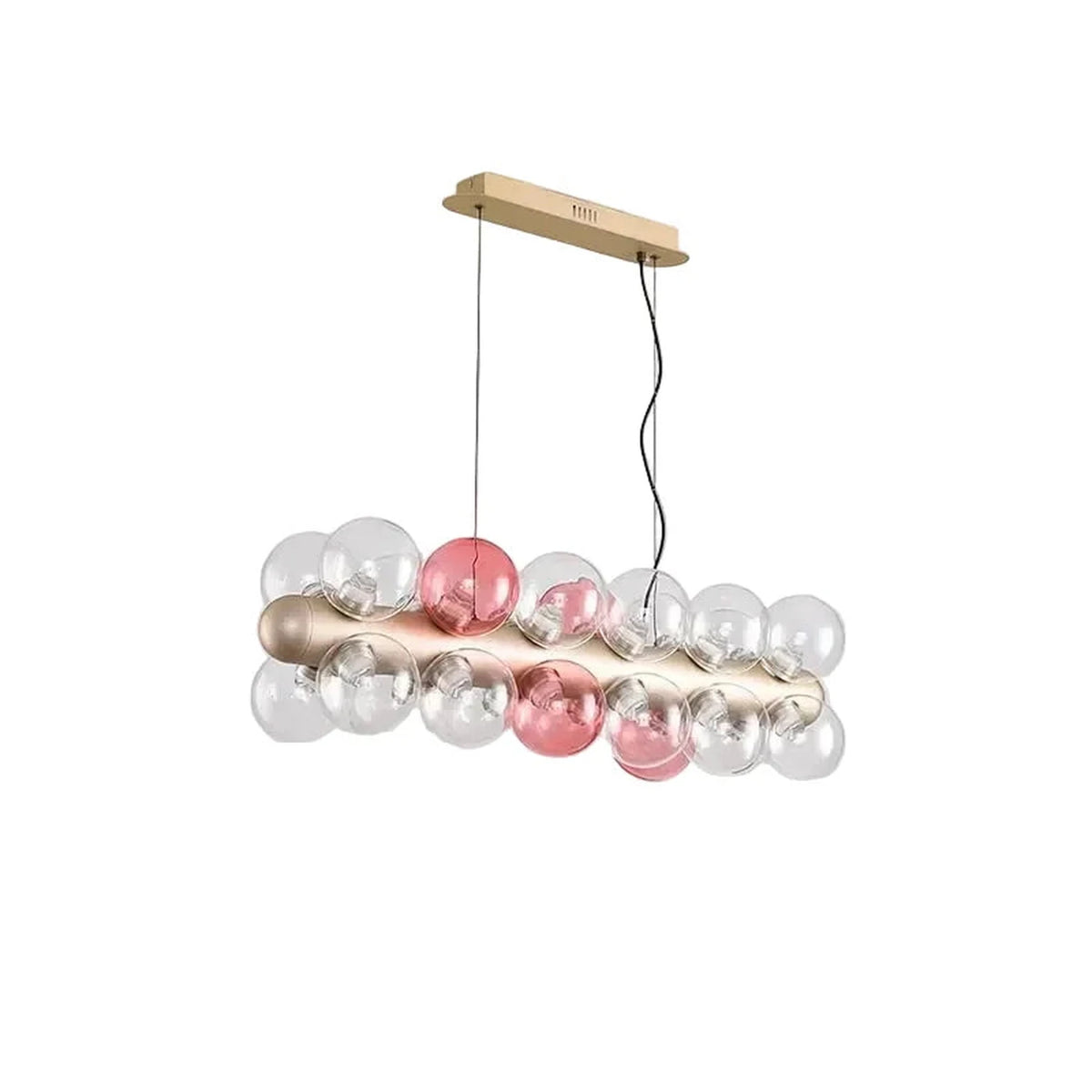 Modern Linear Globe Chandelier in glass for Dining Room light fixture by AUVIELIGHT