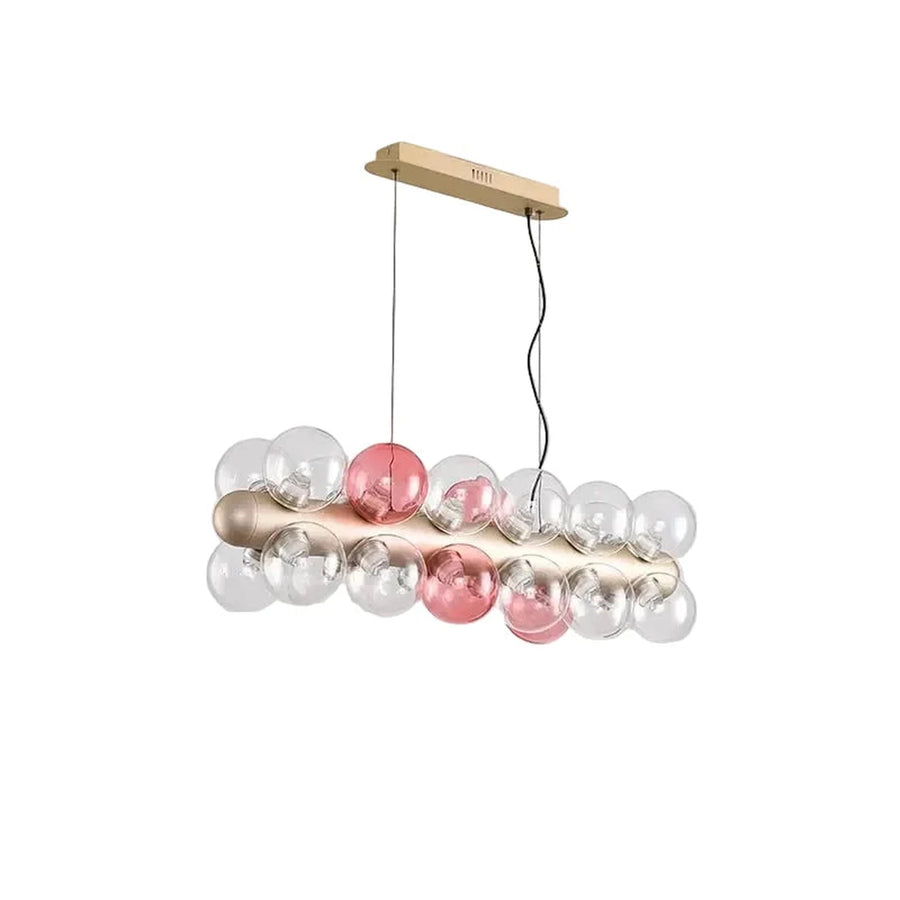 Modern Linear Globe Chandelier in glass for Dining Room light fixture by AUVIELIGHT