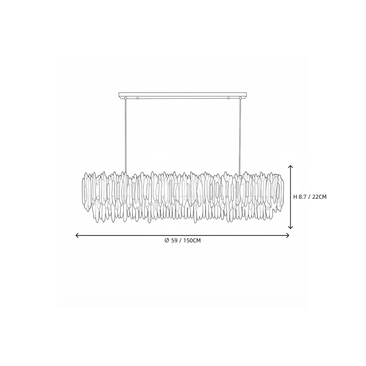 Modern Linear Icicle Chandelier in alabaster for Dining Room by AUVIELIGHT