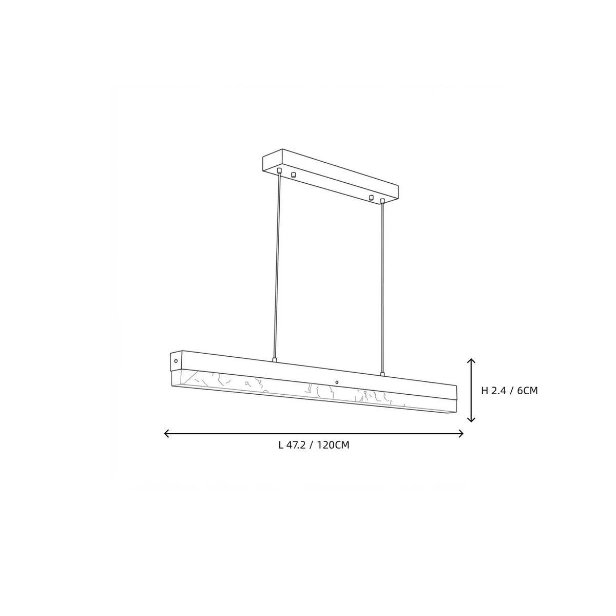 Modern Linear Pendant Light in alabaster for Kitchen Island by AUVIELIGHT
