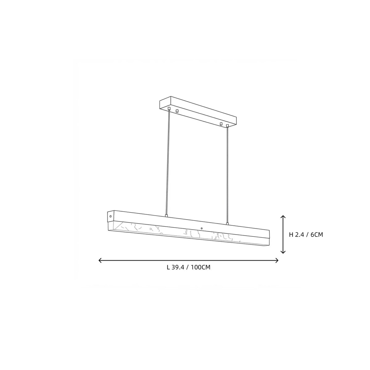 Modern Linear Pendant Light in alabaster for Kitchen Island by AUVIELIGHT