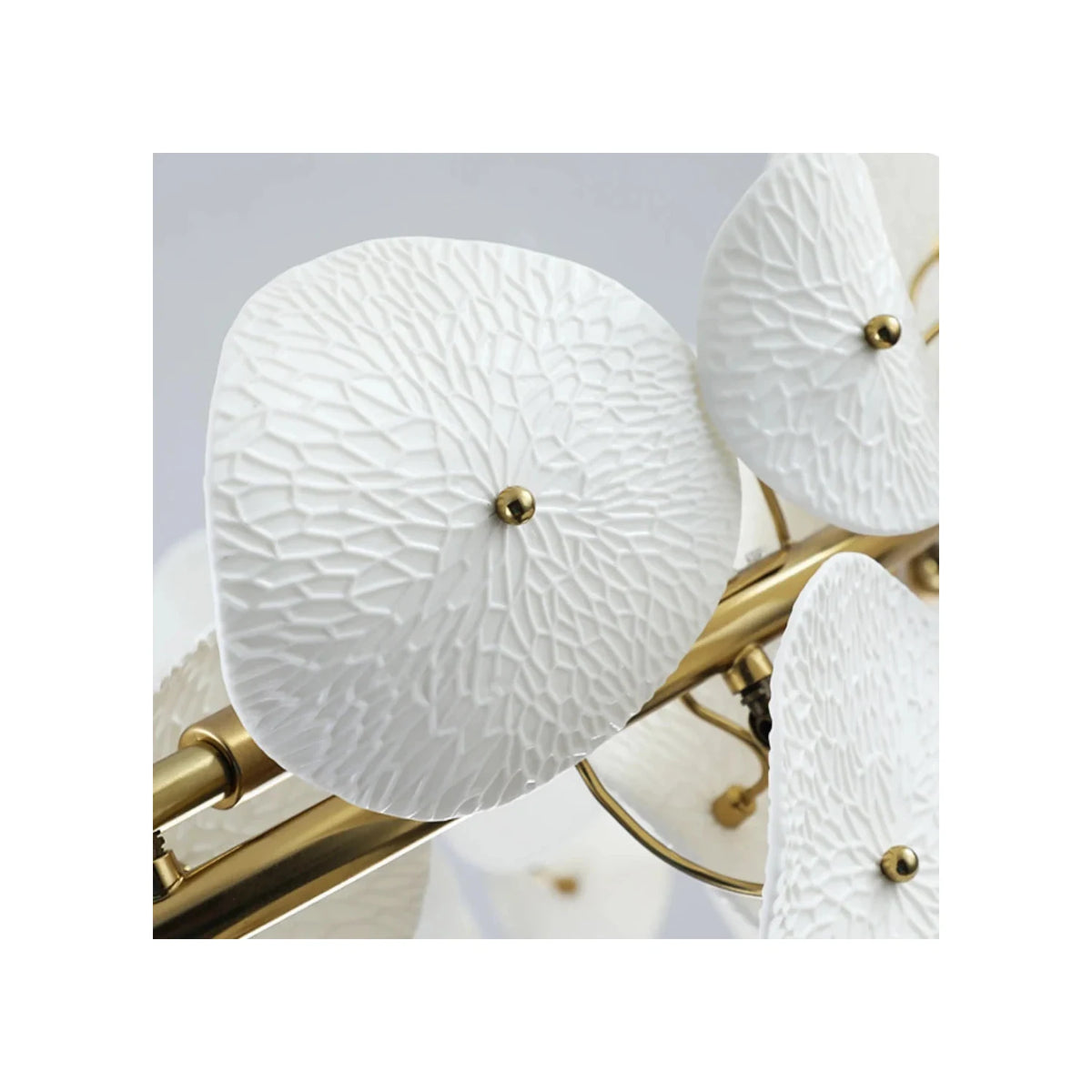 Modern Linear White Ceramic Petal Chandelier light fixture by AUVIELIGHT