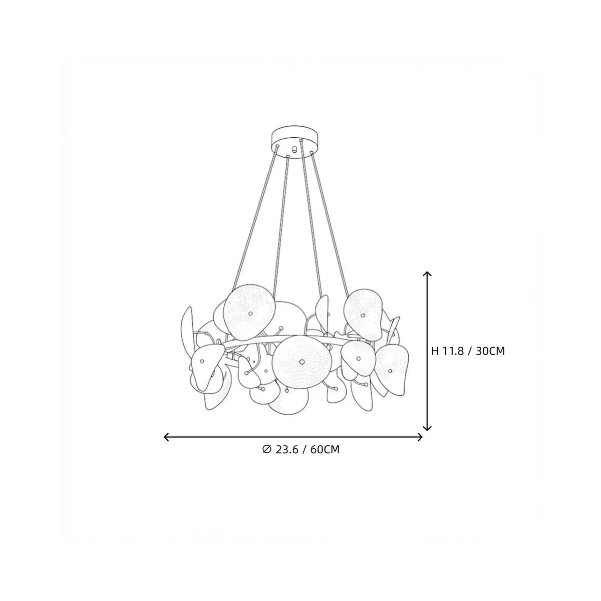 Modern Matte White Ceramic Petal Ring Chandelier light fixture by AUVIELIGHT