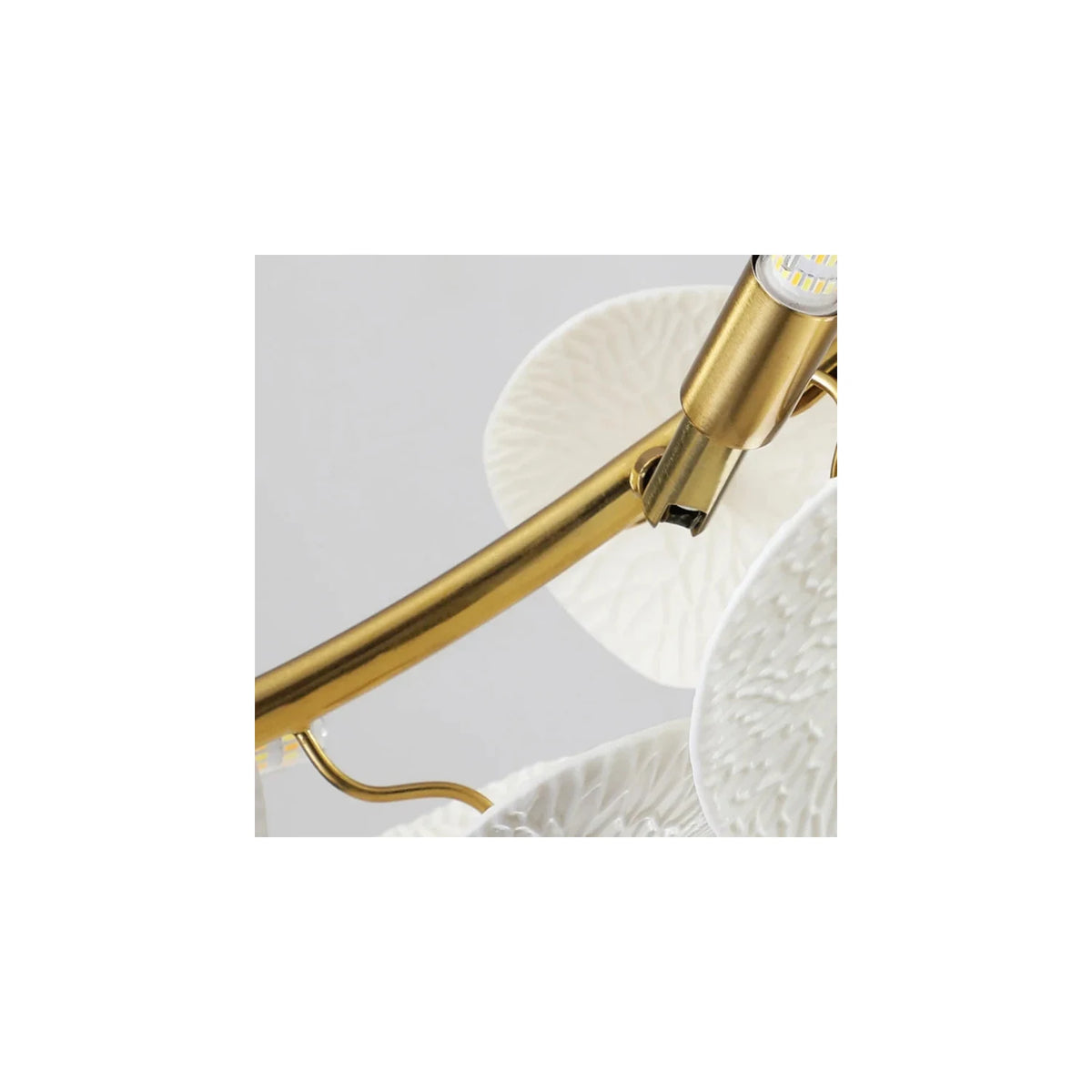 Modern Matte White Ceramic Petal Ring Chandelier light fixture by AUVIELIGHT