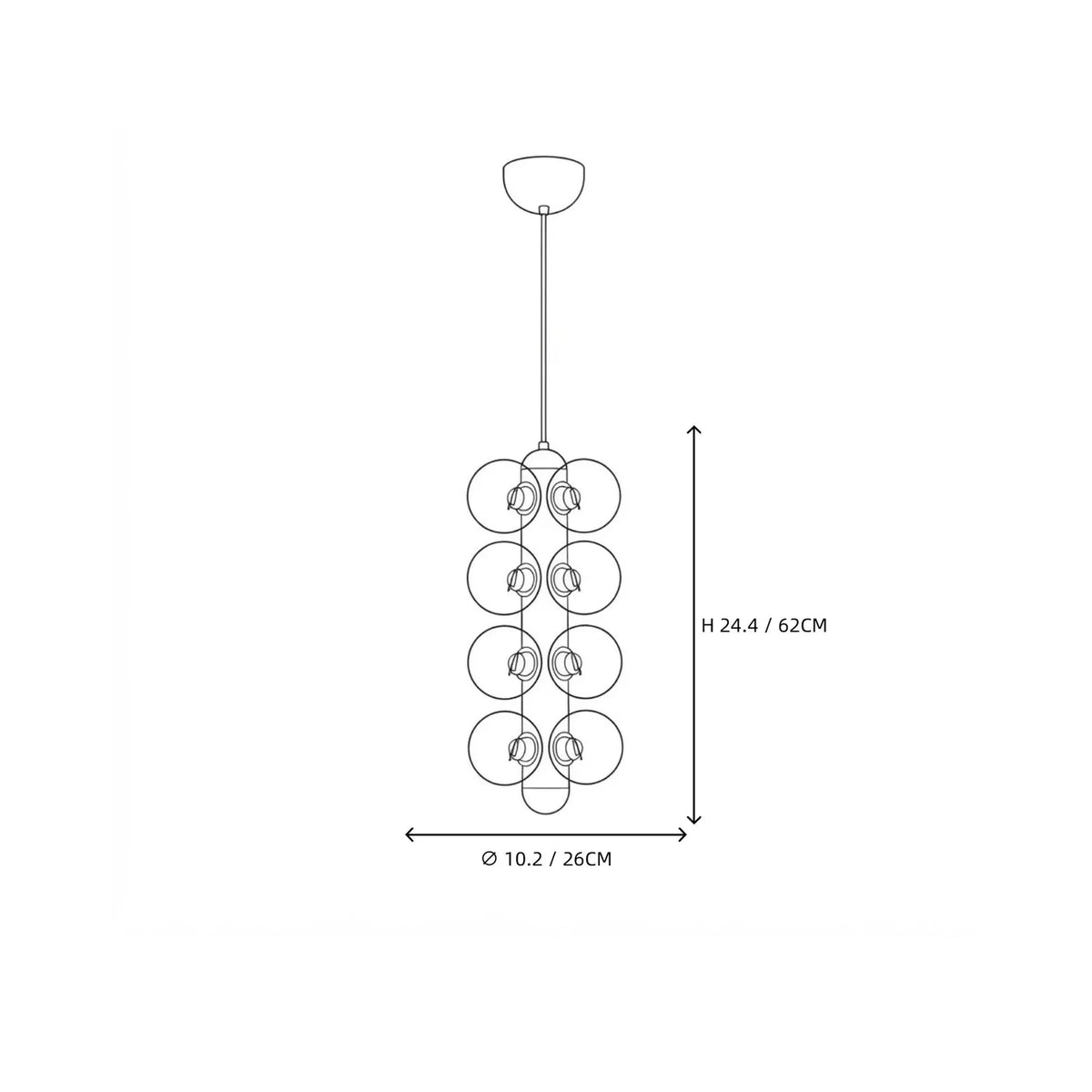 Modern Orb Chandelier in glass for Dining Room light fixture by AUVIELIGHT