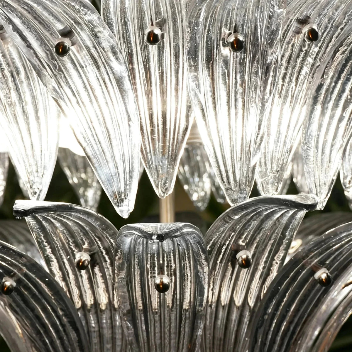 Modern Palm Leaf Chandelier in clear glass for Dining Room by AUVIELIGHT