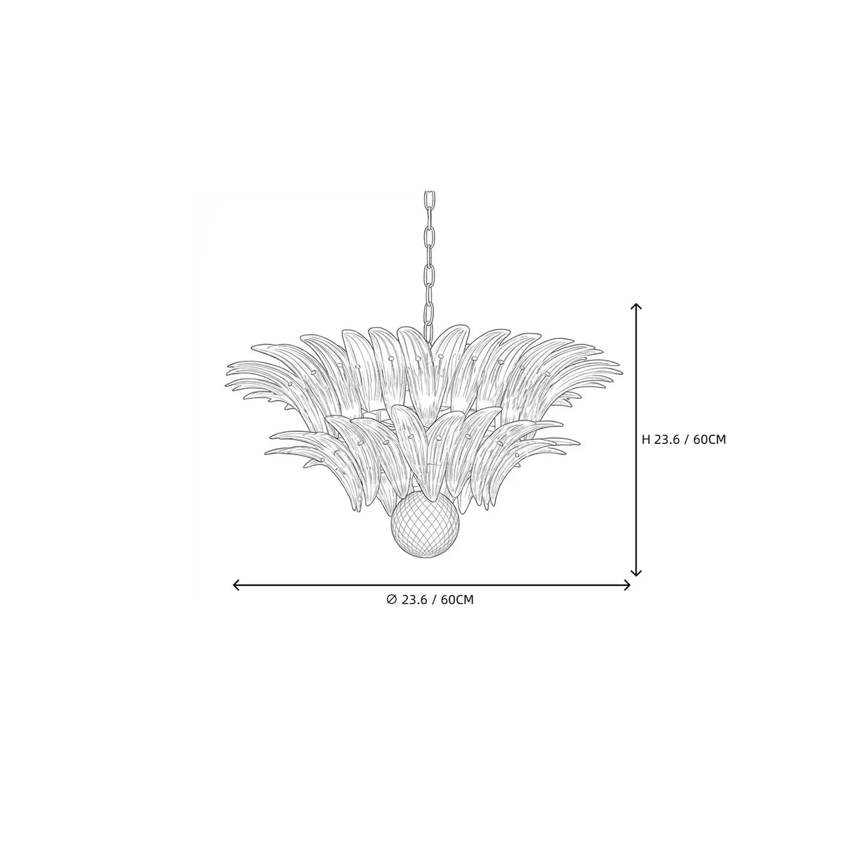 Modern Palm Leaf Chandelier in clear glass for Dining Room by AUVIELIGHT