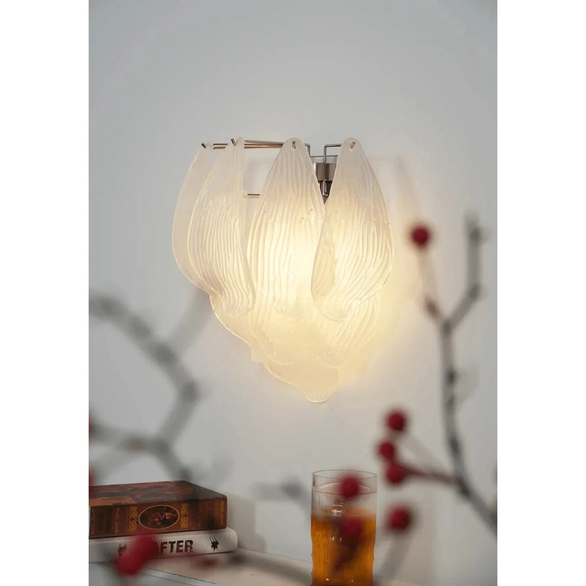 Modern Petal Wall Sconce in frosted glass for Hallway by AUVIELIGHT