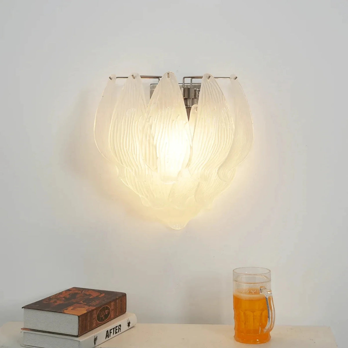 Modern Petal Wall Sconce in frosted glass for Hallway by AUVIELIGHT