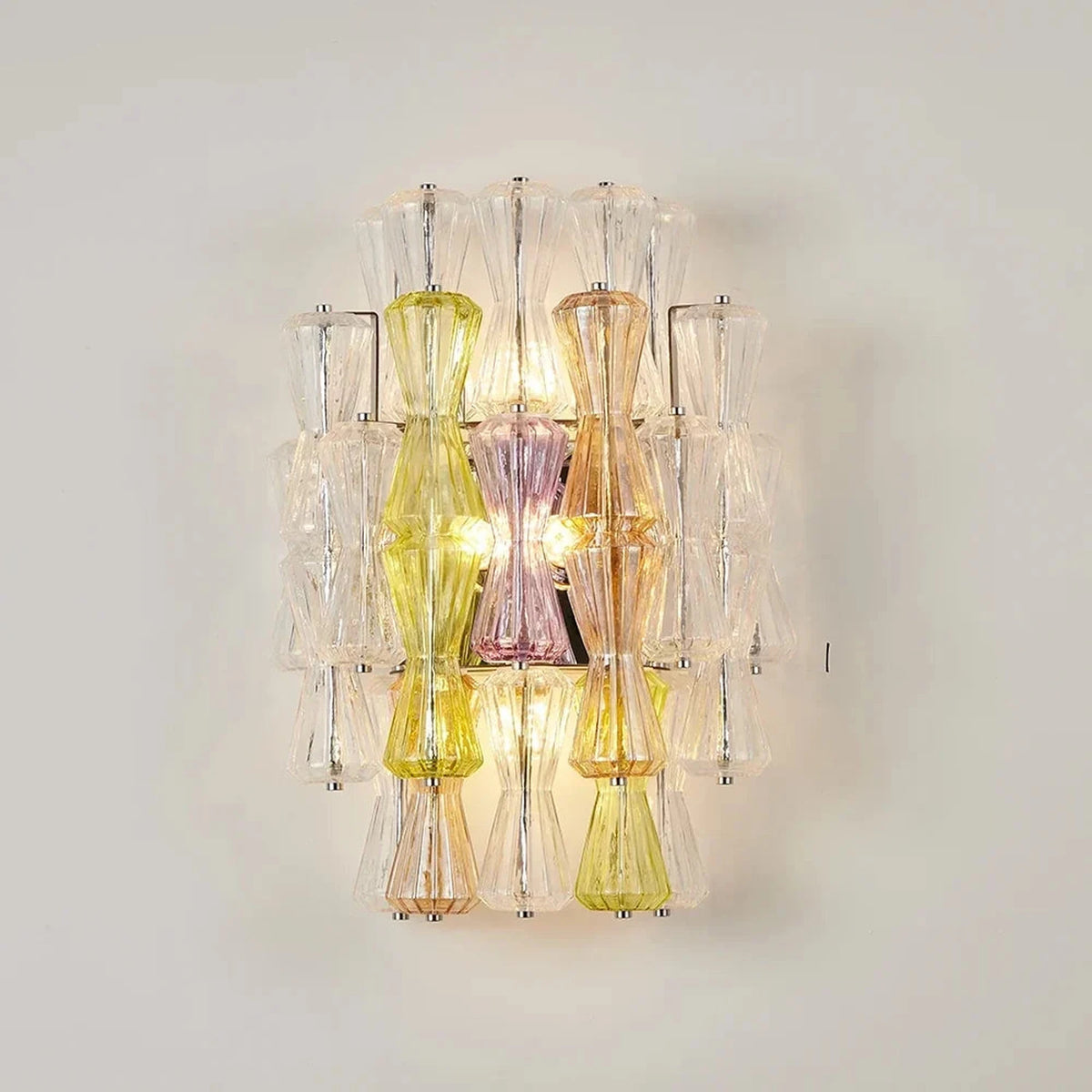 Modern Polyhedral Wall Sconce in lavender glass for Hallway by AUVIELIGHT