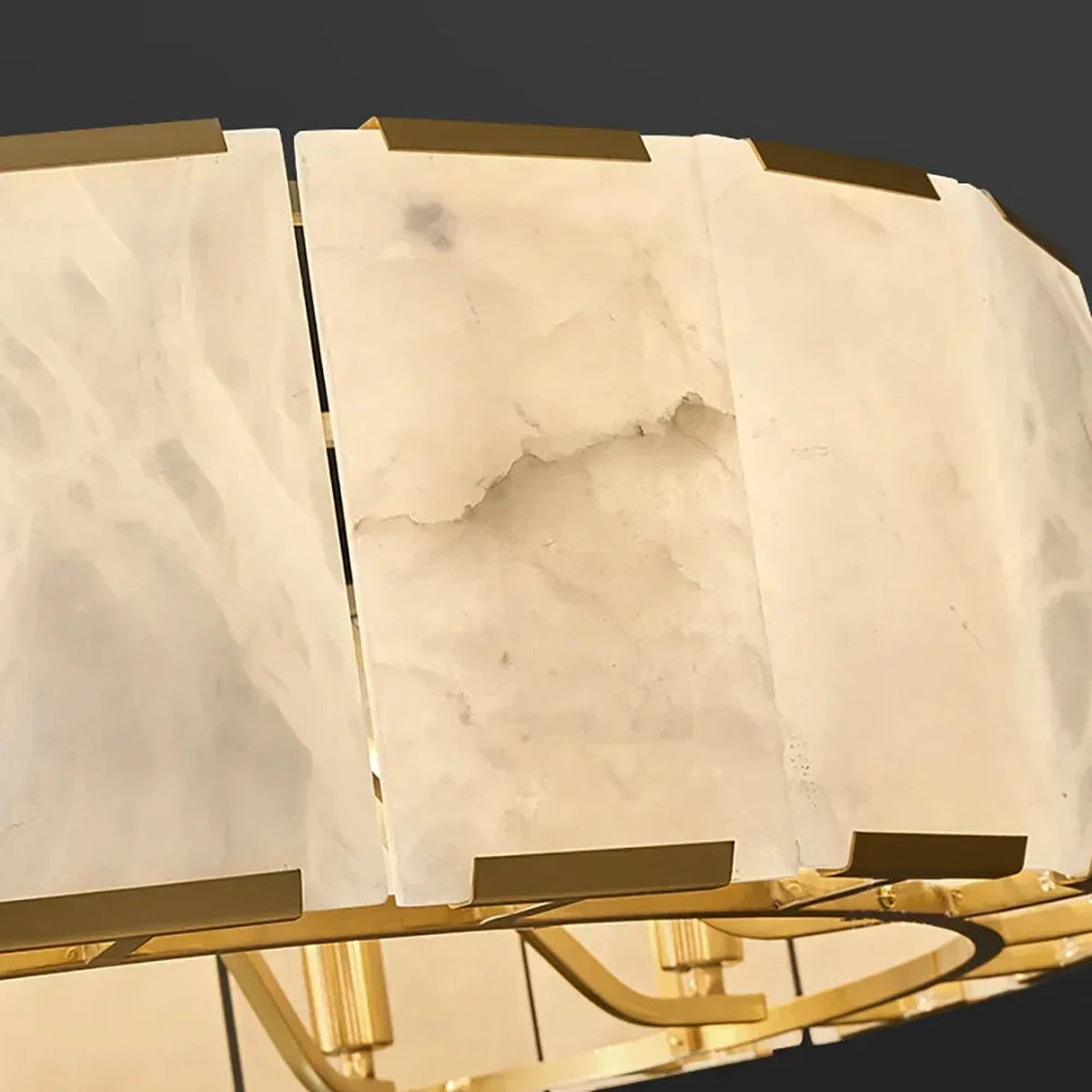 Modern Round Chandelier in alabaster for Dining Room light fixture by AUVIELIGHT