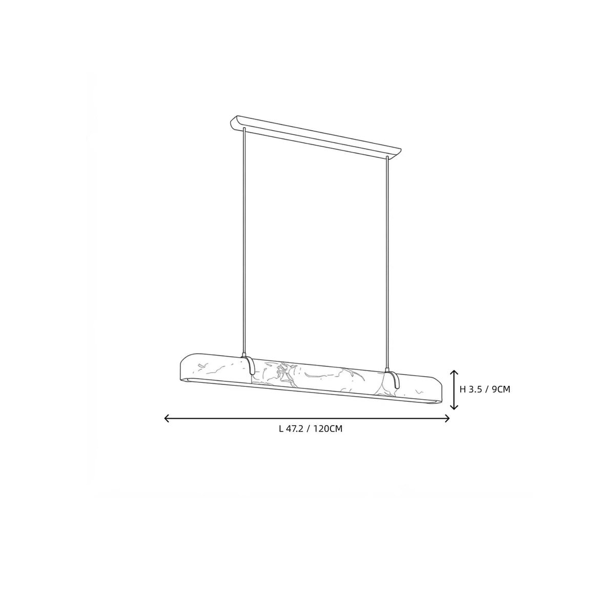 Modern Slim Linear Pendant Light in alabaster for Kitchen Island by AUVIELIGHT