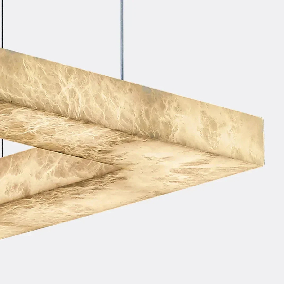 Modern Square Chandelier in alabaster for Dining Room light fixture by AUVIELIGHT