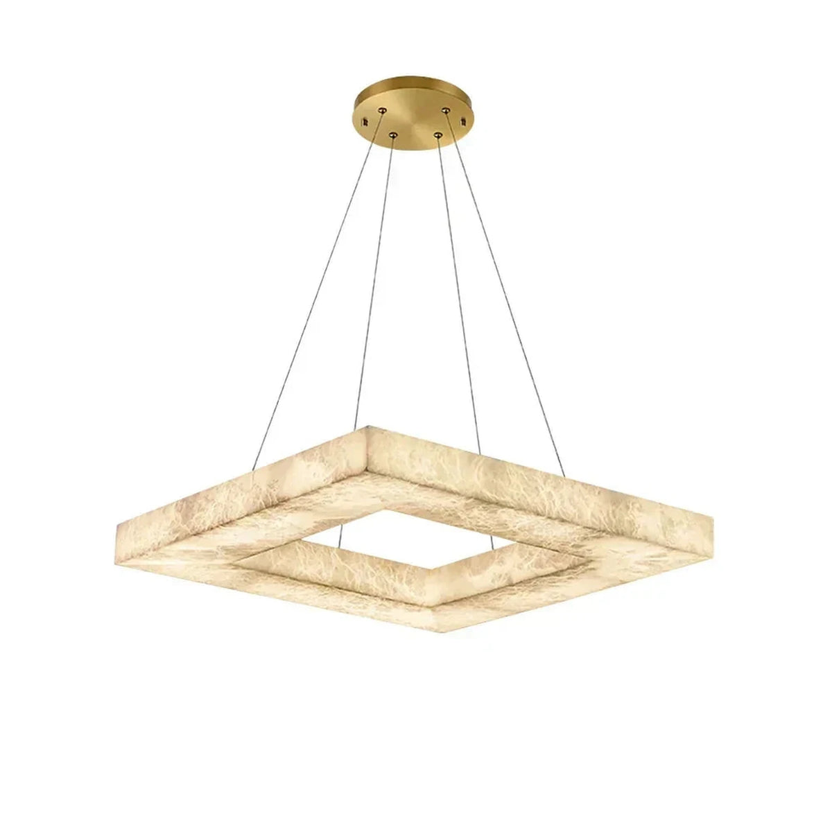 Modern Square Chandelier in alabaster for Dining Room light fixture by AUVIELIGHT