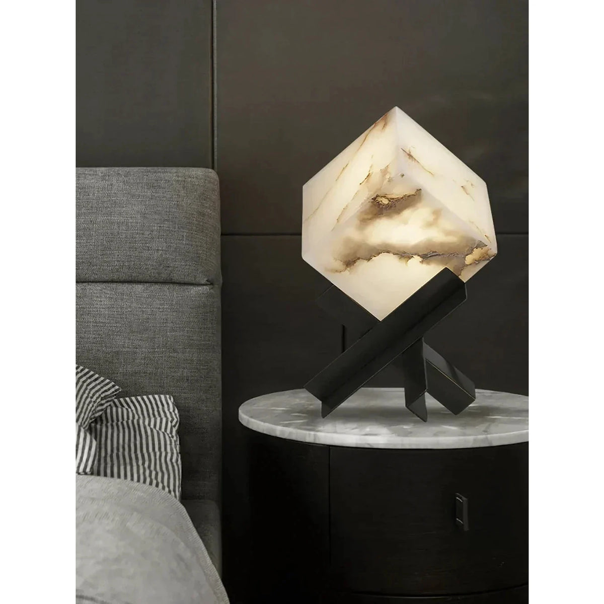 Modern Table Lamp in alabaster for Living Room light fixture by AUVIELIGHT