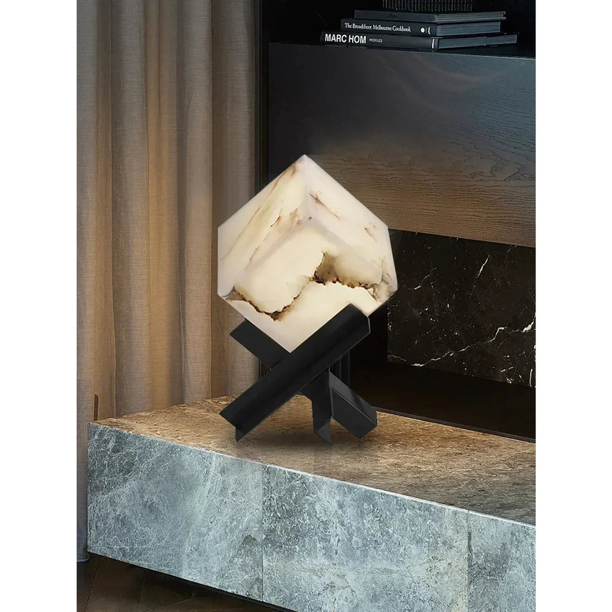 Modern Table Lamp in alabaster for Living Room light fixture by AUVIELIGHT