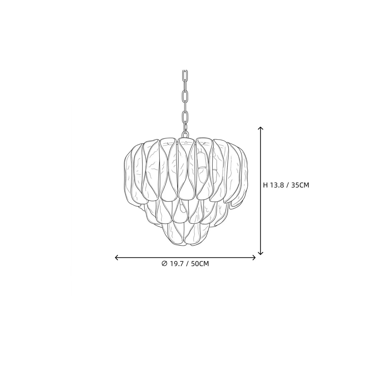 Modern Tiered Chandelier in clear textured glass for Dining Room by AUVIELIGHT