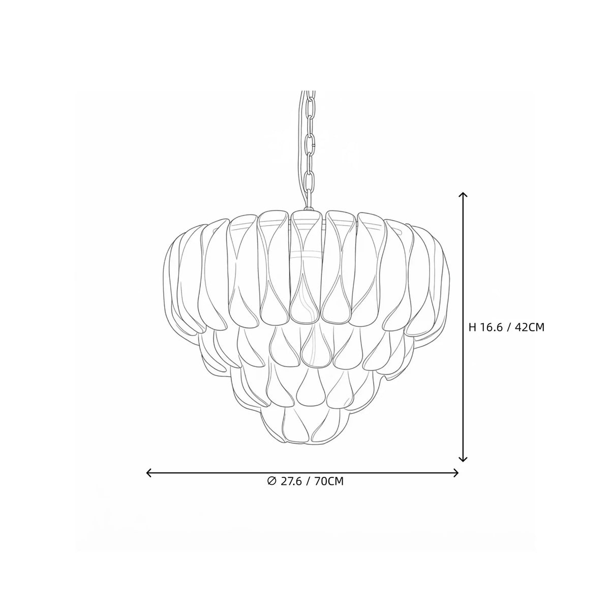 Modern Tiered Chandelier in clear textured glass for Dining Room by AUVIELIGHT