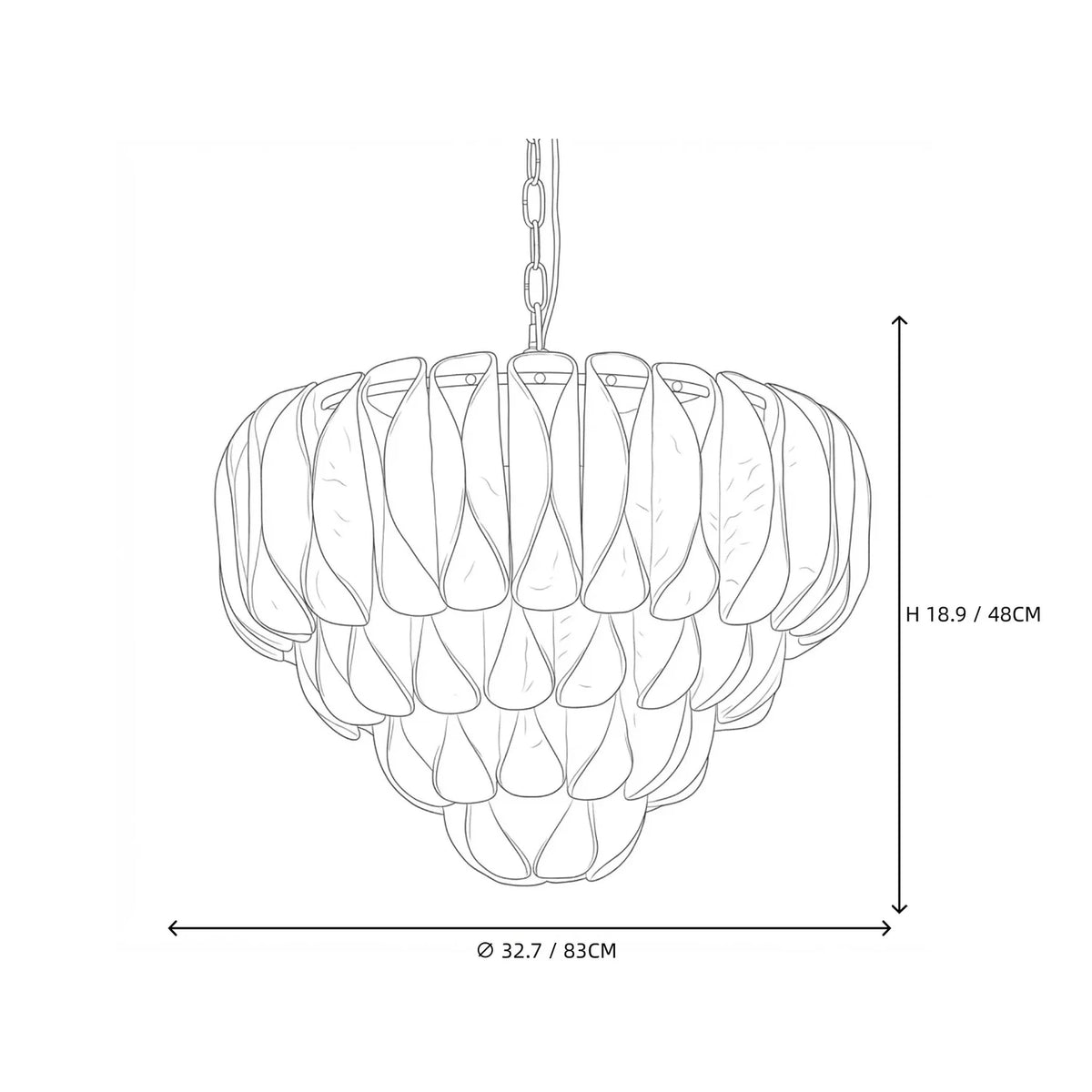 Modern Tiered Chandelier in clear textured glass for Dining Room by AUVIELIGHT