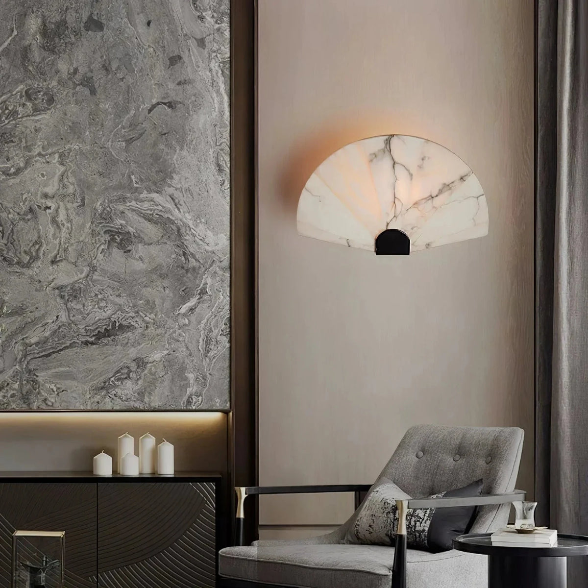 Modern Wall Sconce in alabaster for Hallway light fixture by AUVIELIGHT