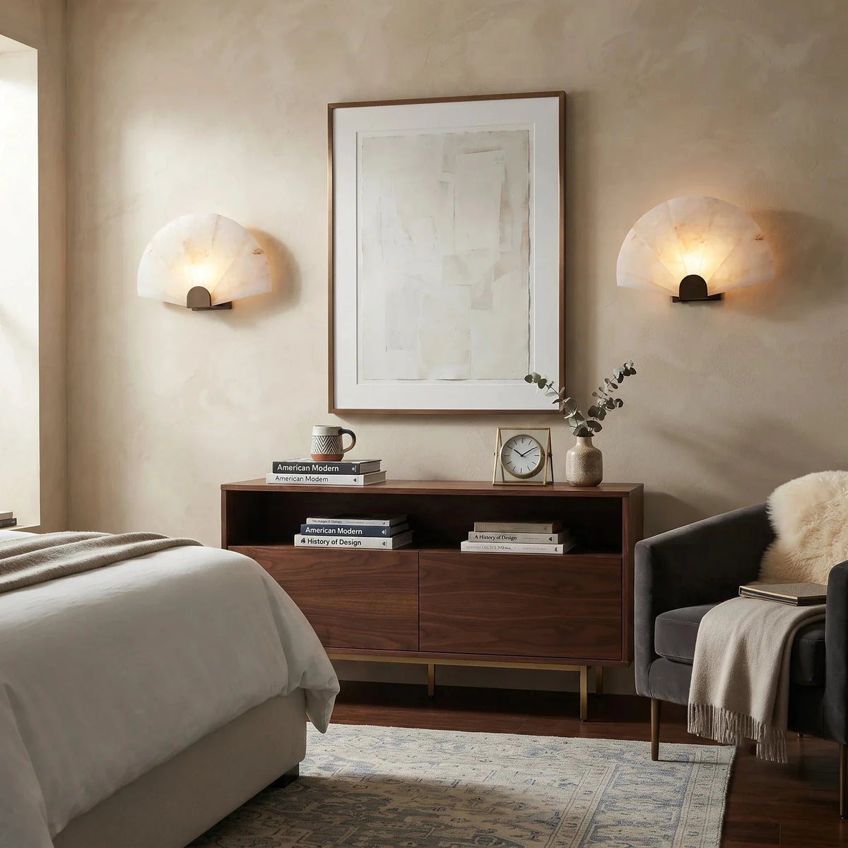 Modern Wall Sconce in alabaster for Hallway light fixture by AUVIELIGHT