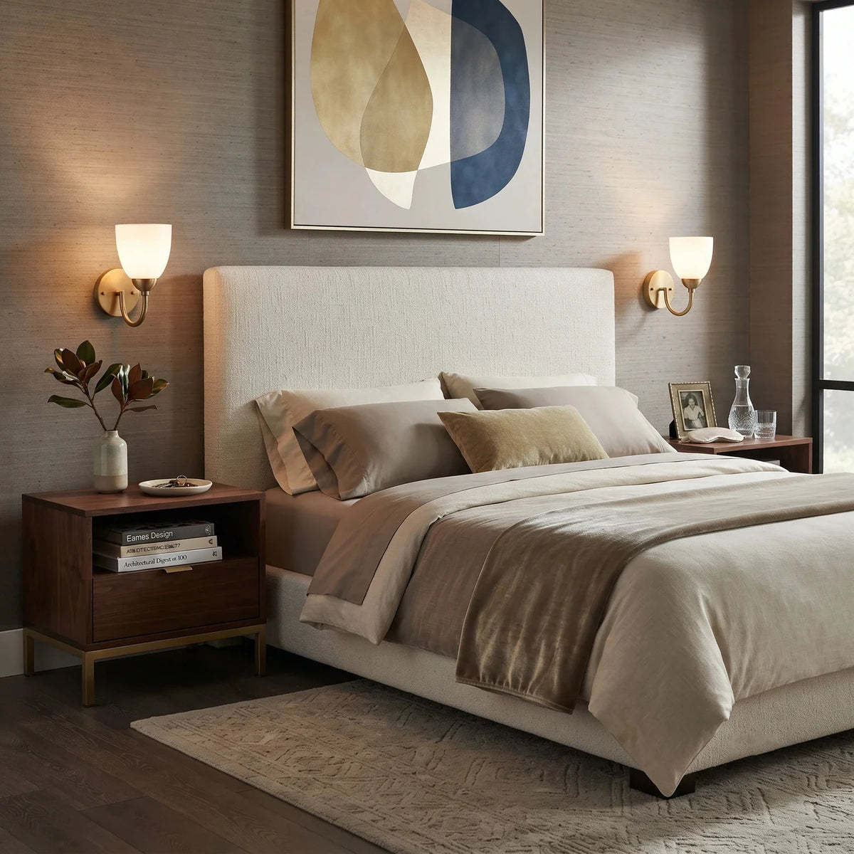 Modern Wall Sconce in opal glass for Hallway light fixture by AUVIELIGHT