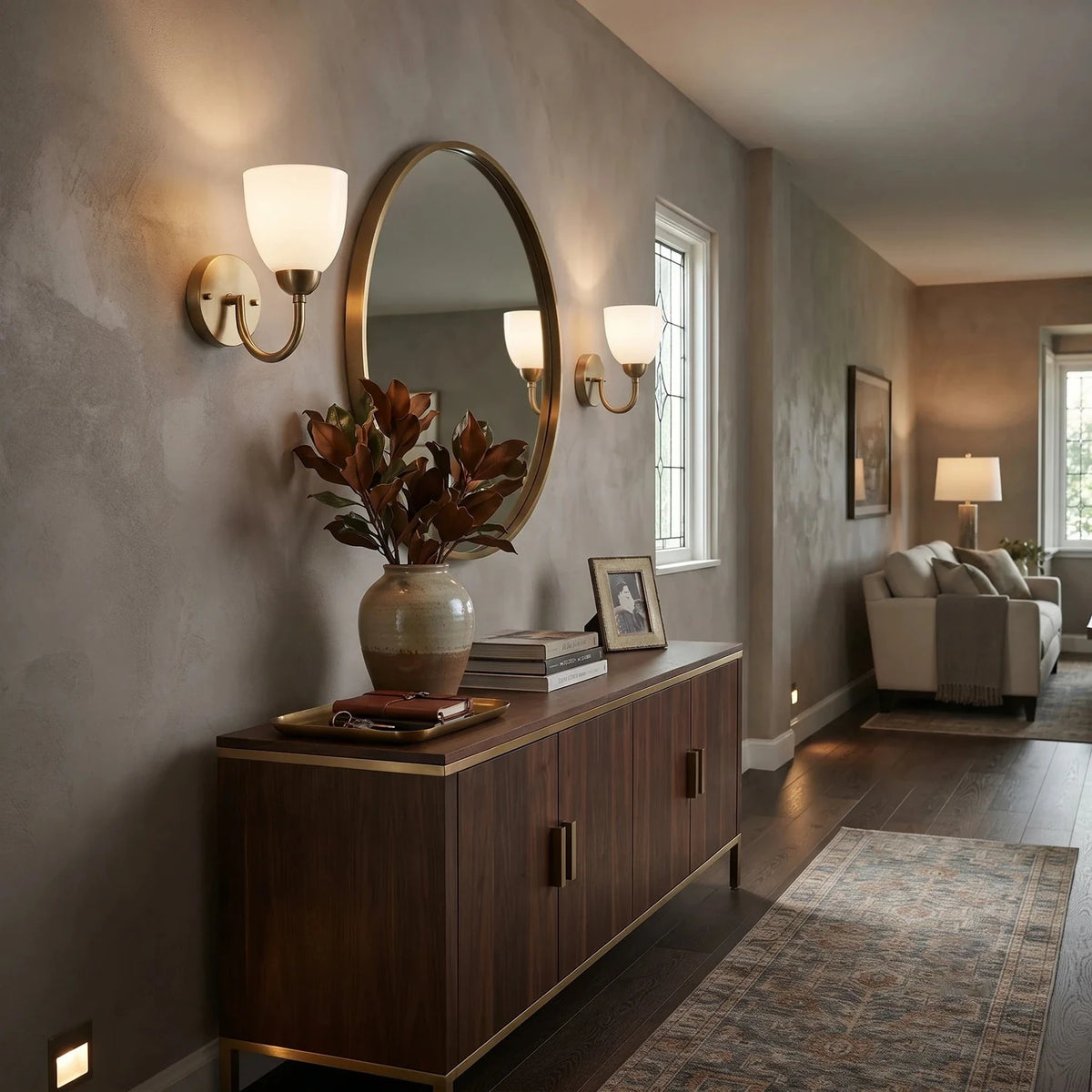 Modern Wall Sconce in opal glass for Hallway light fixture by AUVIELIGHT
