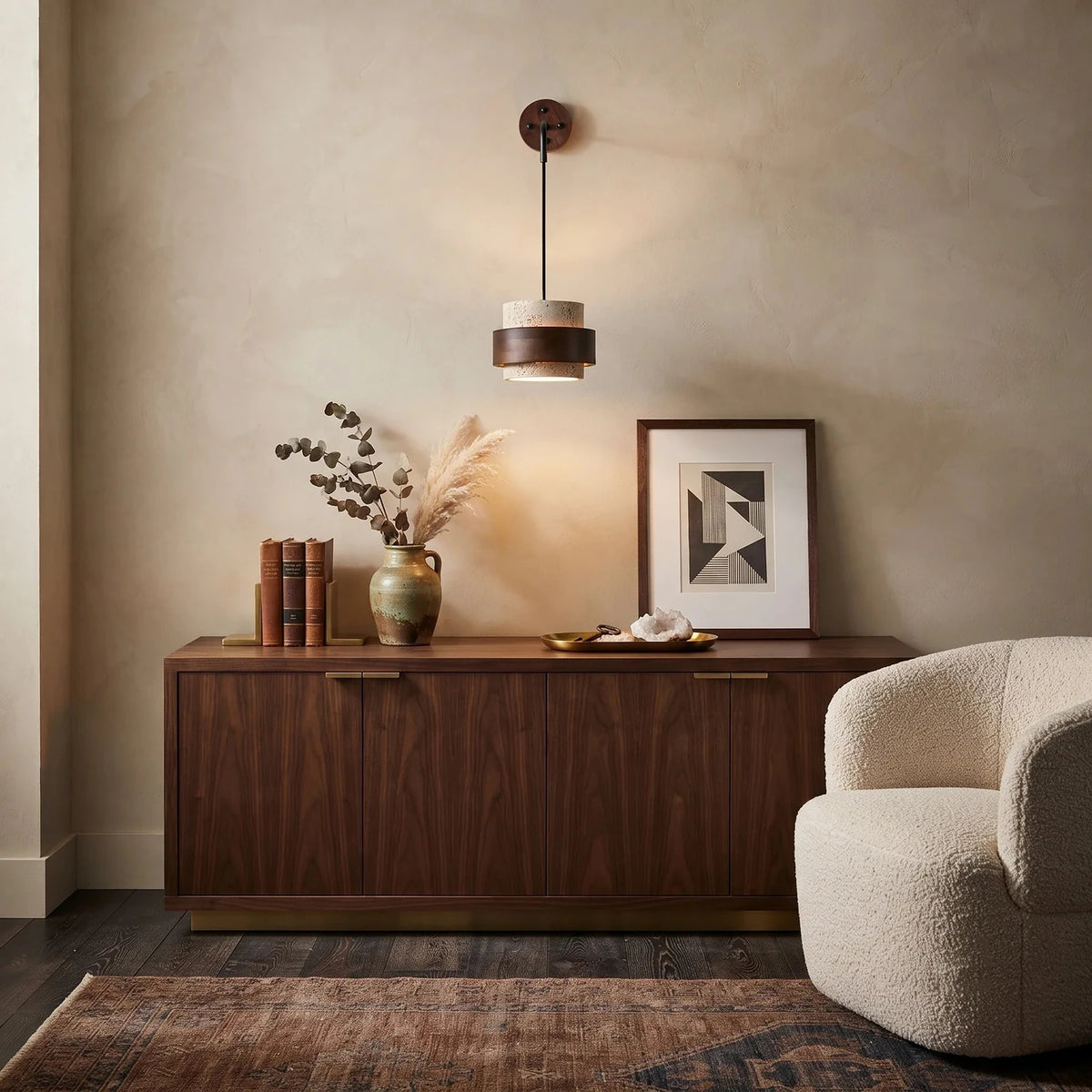 Modern Wall Sconce in travertine for Hallway light fixture by AUVIELIGHT