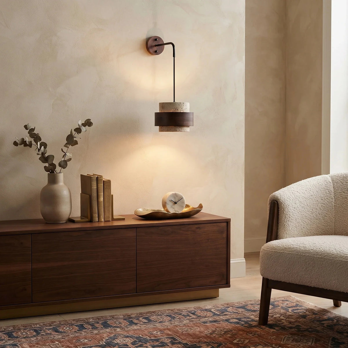 Modern Wall Sconce in travertine for Hallway light fixture by AUVIELIGHT