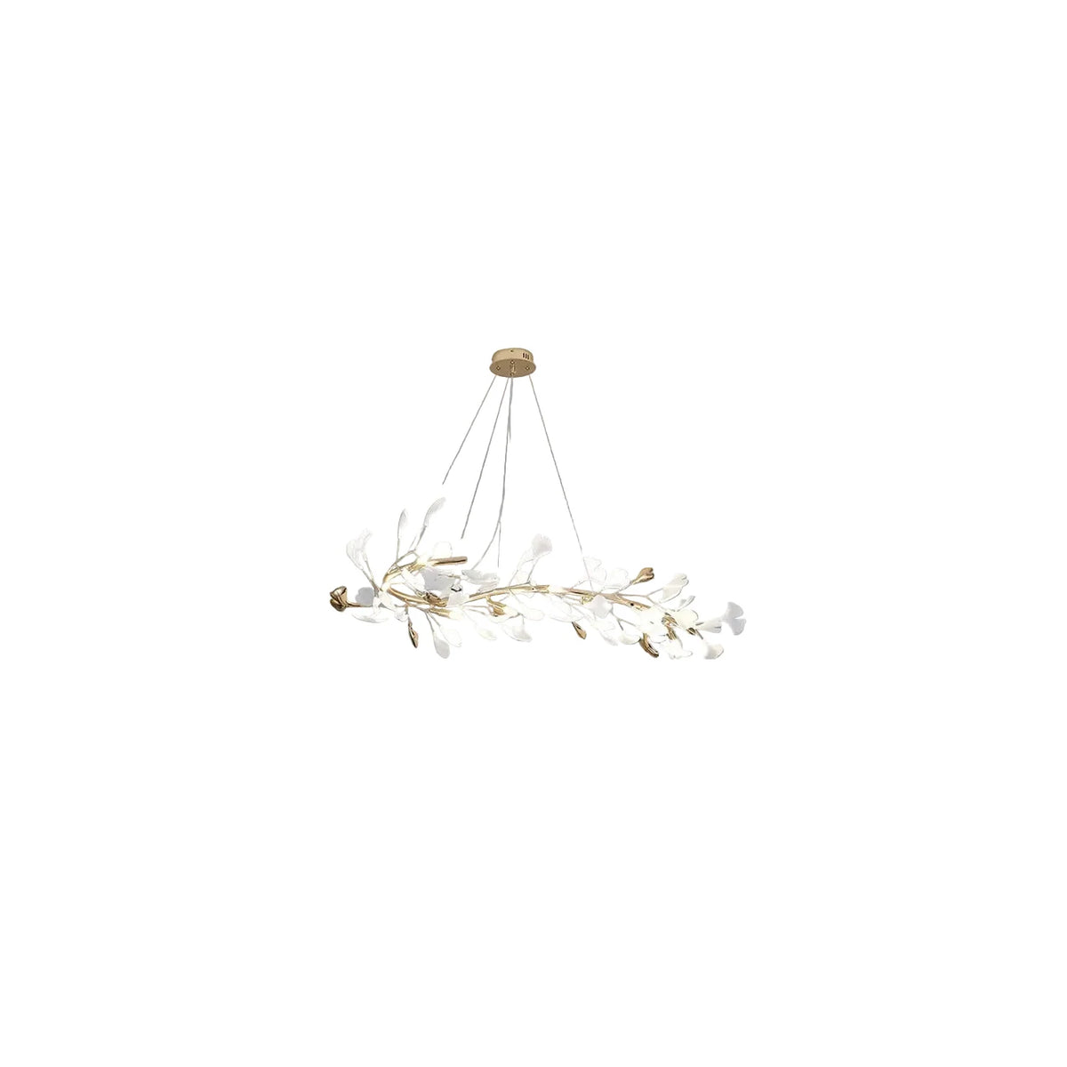 Modern White Ginkgo Leaf Oval Chandelier light fixture by AUVIELIGHT