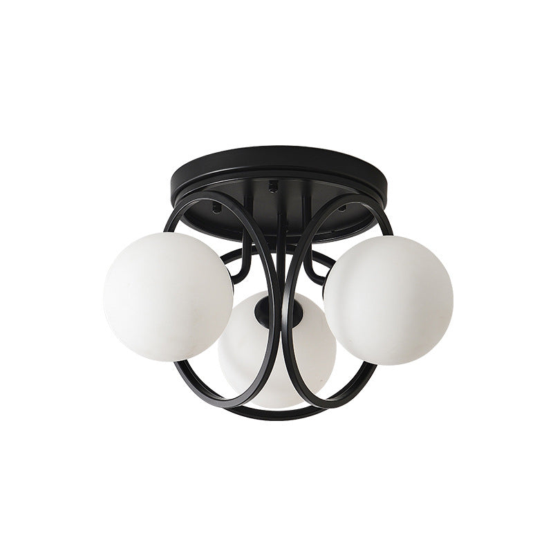 Mojave Ceiling Light for Living Room by AUVIELIGHT, Dia 13″ × H 7″ / Dia 33 cm × H 17.8 cm / Black & White