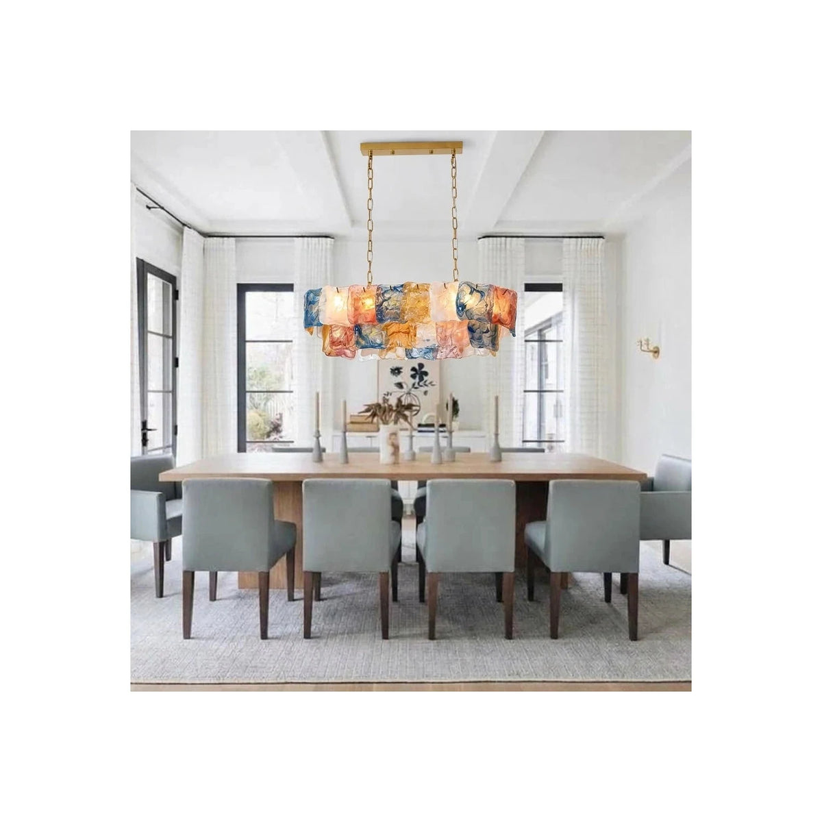 Mosaic Art Glass Chandelier light fixture by AUVIELIGHT